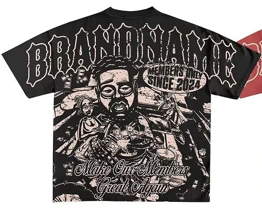 2025 Y2K Harajuku style for men's hip - hop Gothic large pattern printed punk short sleeved casual T-shirt shirts for women tops - SS69