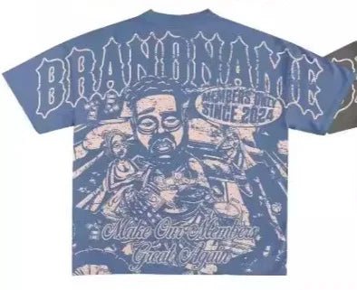 2025 Y2K Harajuku style for men's hip - hop Gothic large pattern printed punk short sleeved casual T-shirt shirts for women tops - SS69