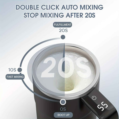 PANCERKA Self Stirring Mug, Auto Magnetic Coffee Mug with LED Display Temperature, Rechargeable Automatic Stirring Mug, 12oz Self Mixing Cup with Lid to Stir Coffee Mixed Milk at Desk Use