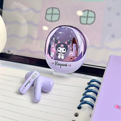 [Cute Kuromi Headphones] Sanrio Melody Kuromi Big Eared Dog Wireless Headphones - 3 Different Styles Available Cute Design with Battery Display Game Earplugs Unique Style Convenient for Carrying Smart Calls Suitable for Daily SS69