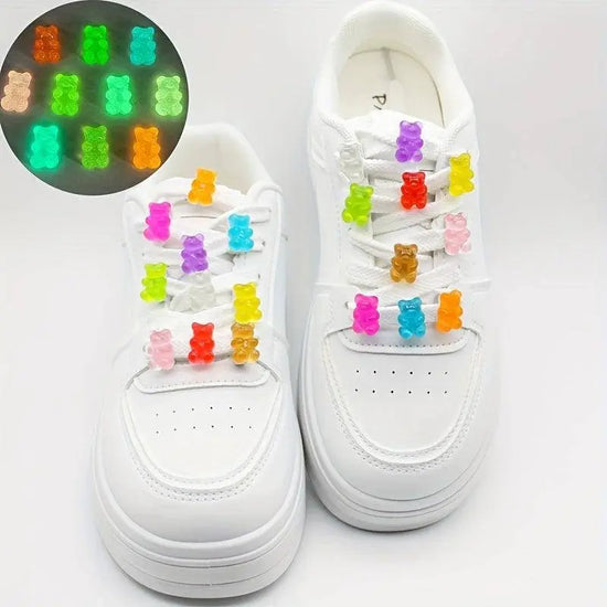 20Pcs Luminous Gummy Bear Shoelace Decoration - Cute Shoe Buckles Shoe Charms For Fashion Women Sneakers Accessories SS69