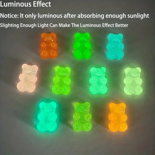 20Pcs Luminous Gummy Bear Shoelace Decoration - Cute Shoe Buckles Shoe Charms For Fashion Women Sneakers Accessories SS69