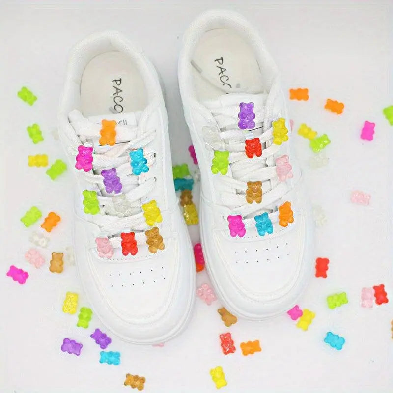 20Pcs Luminous Gummy Bear Shoelace Decoration - Cute Shoe Buckles Shoe Charms For Fashion Women Sneakers Accessories SS69