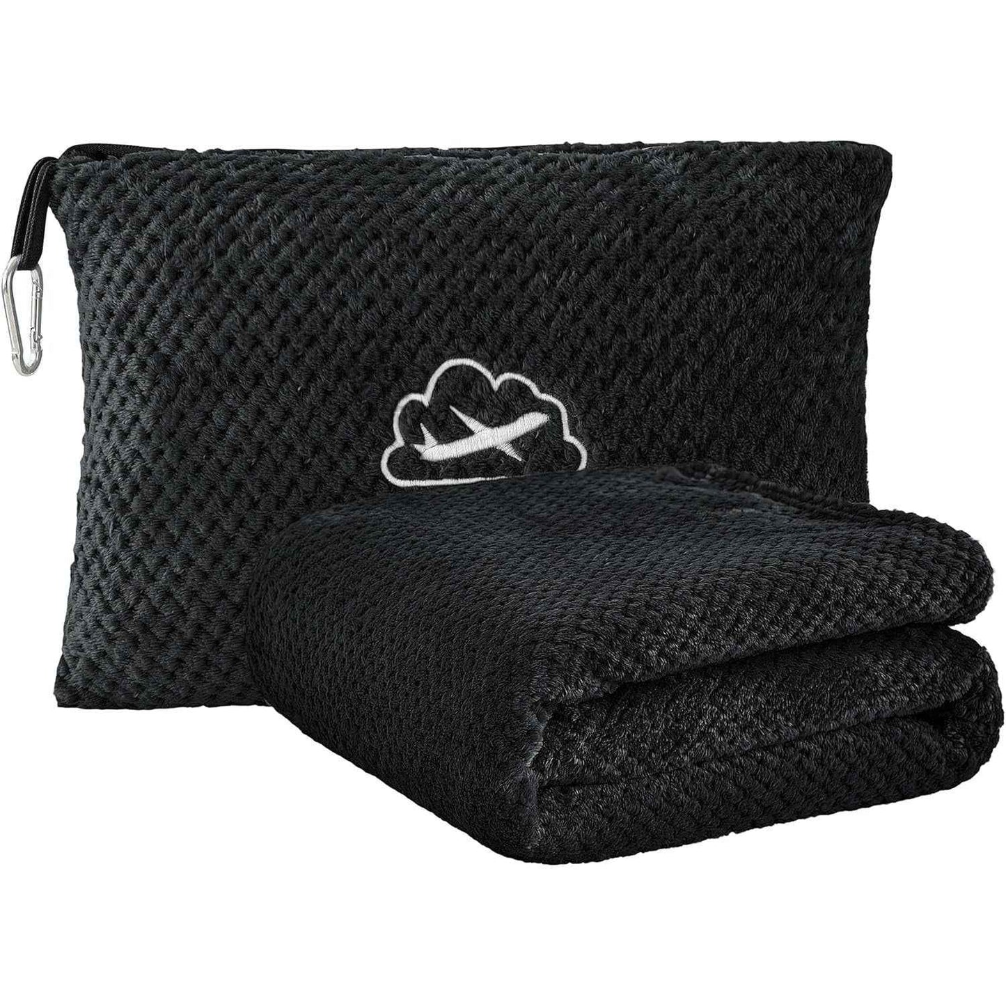 2-in-1 Ultra-Soft Flannel Travel Blanket with Pillow Travel Blanket Airplane Compact with Bag, Portable And Packable 2in 1 Jacquard Travel Pillow And Blanket Set, for Office, Sofa, Airplane & Car with Luggage Cover & Backpack
