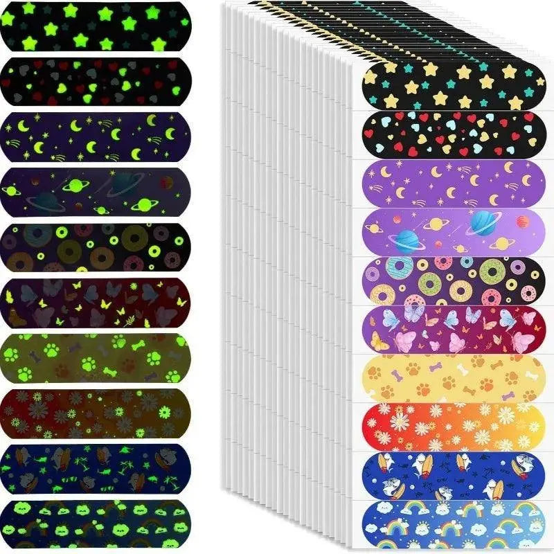 20pcs Cartoon Noctilucent Band Aid Luminous Sticking Plaster Night Glow Wound Dressing Patch Adhesive Bandages Woundplast SS69