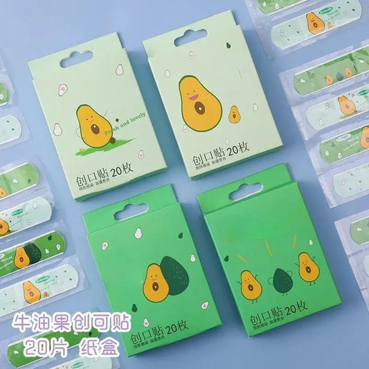 20pcs Cute Cartoon Patterned Curved Patch Waterproof Wound Strips Dressing Adhesive Plaster Bandages First Band Aid for Children - SS69