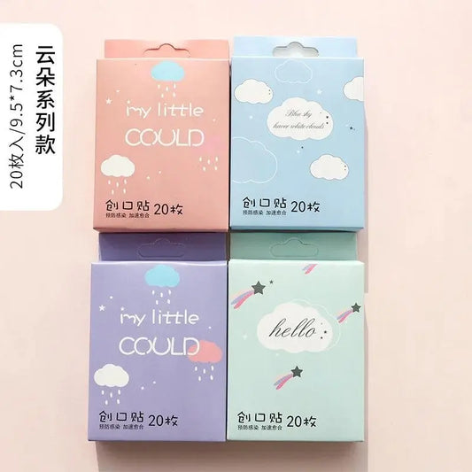 20pcs Cute Cartoon Patterned Curved Patch Waterproof Wound Strips Dressing Adhesive Plaster Bandages First Band Aid for Children - SS69