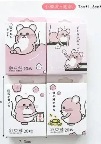 20pcs Cute Cartoon Patterned Curved Patch Waterproof Wound Strips Dressing Adhesive Plaster Bandages First Band Aid for Children - SS69