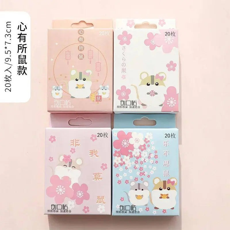 20pcs Cute Cartoon Patterned Curved Patch Waterproof Wound Strips Dressing Adhesive Plaster Bandages First Band Aid for Children SS69