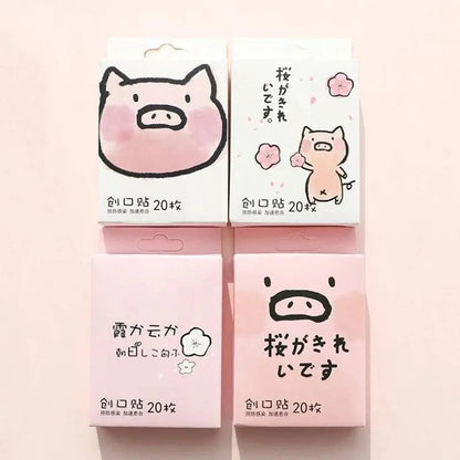 20pcs Cute Cartoon Patterned Curved Patch Waterproof Wound Strips Dressing Adhesive Plaster Bandages First Band Aid for Children SS69