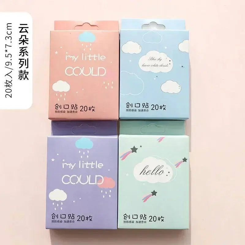 20pcs Cute Cartoon Patterned Curved Patch Waterproof Wound Strips Dressing Adhesive Plaster Bandages First Band Aid for Children SS69