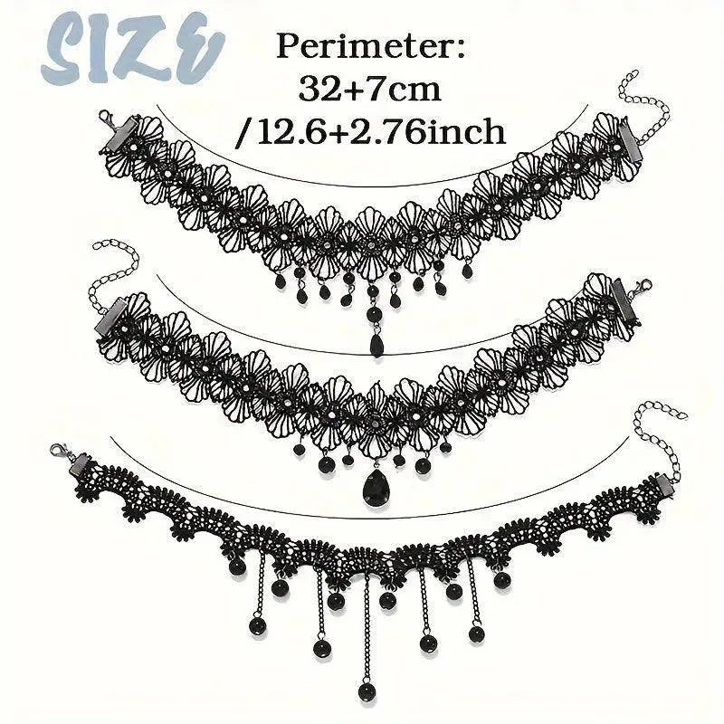 20pcs Gothic Choker Set - Stretchy Lace Necklaces for Women, Perfect for Parties & Holiday Gifts SS69