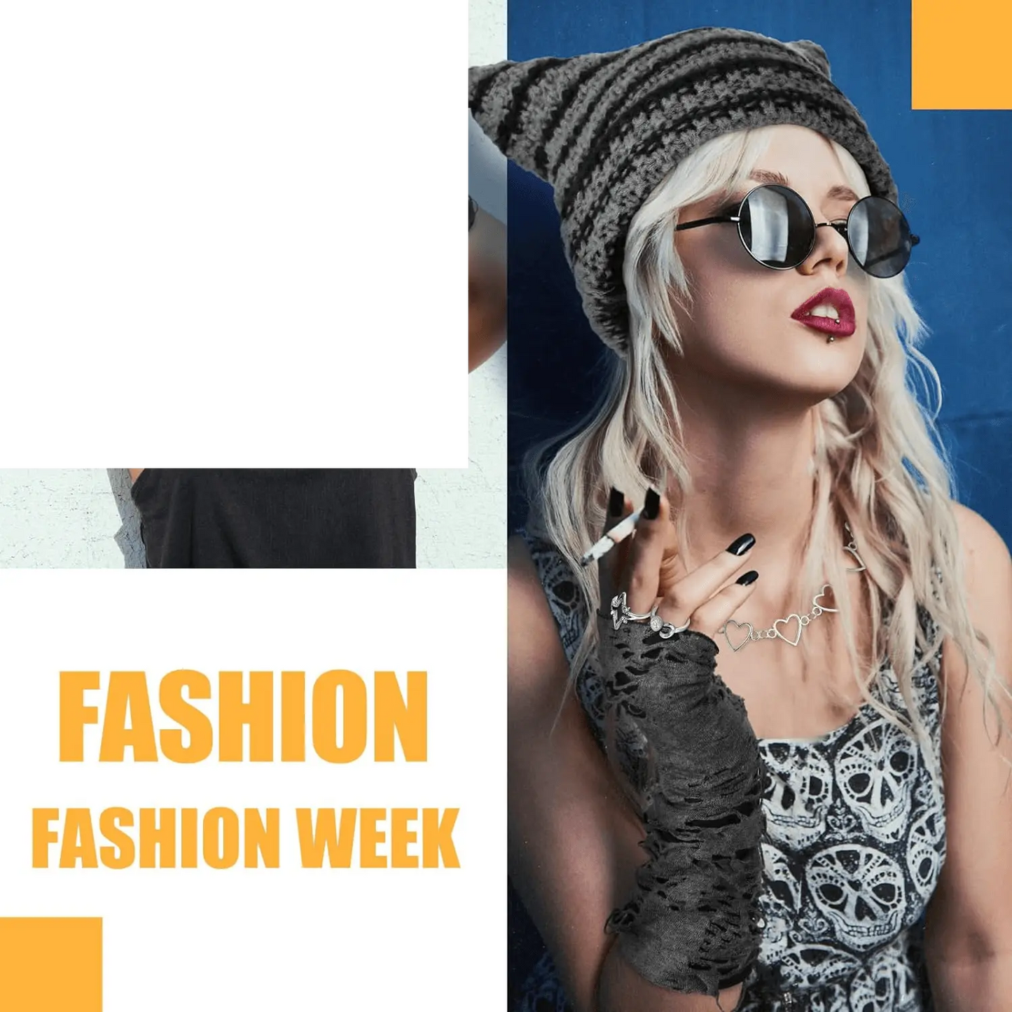 22 Pcs Y2K Grunge Knitted Cat Beanie Fairy Grunge - SS69