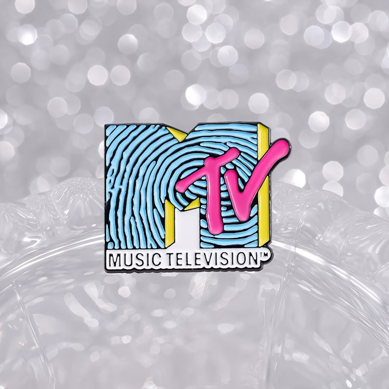 3pcs MTV Cartoon-Inspired Alloy Brooch Pins - Vibrant, Colorful Music Television Metal Badge Accessories, Cute and Versatile for Casual Attire SS69