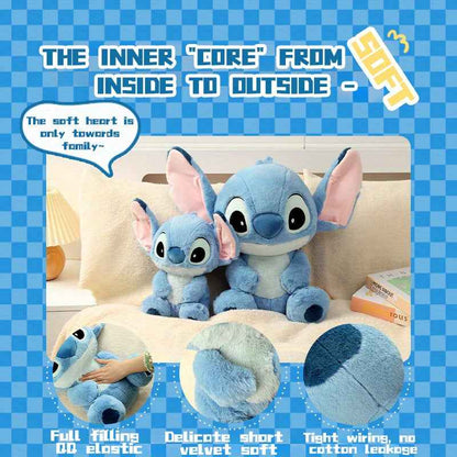 Miniso Disney Stitch Sitting Doll Plush Doll Disney Basic Series Medium Sitting Doll Kawaii Home Bedroom Sofa Accessories Collectible Dolls Gift Ornament Party Favors