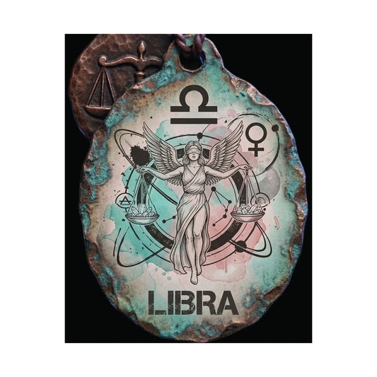 Libra Zodiac Matte Poster — Vintage Scales Astrology Wall Art