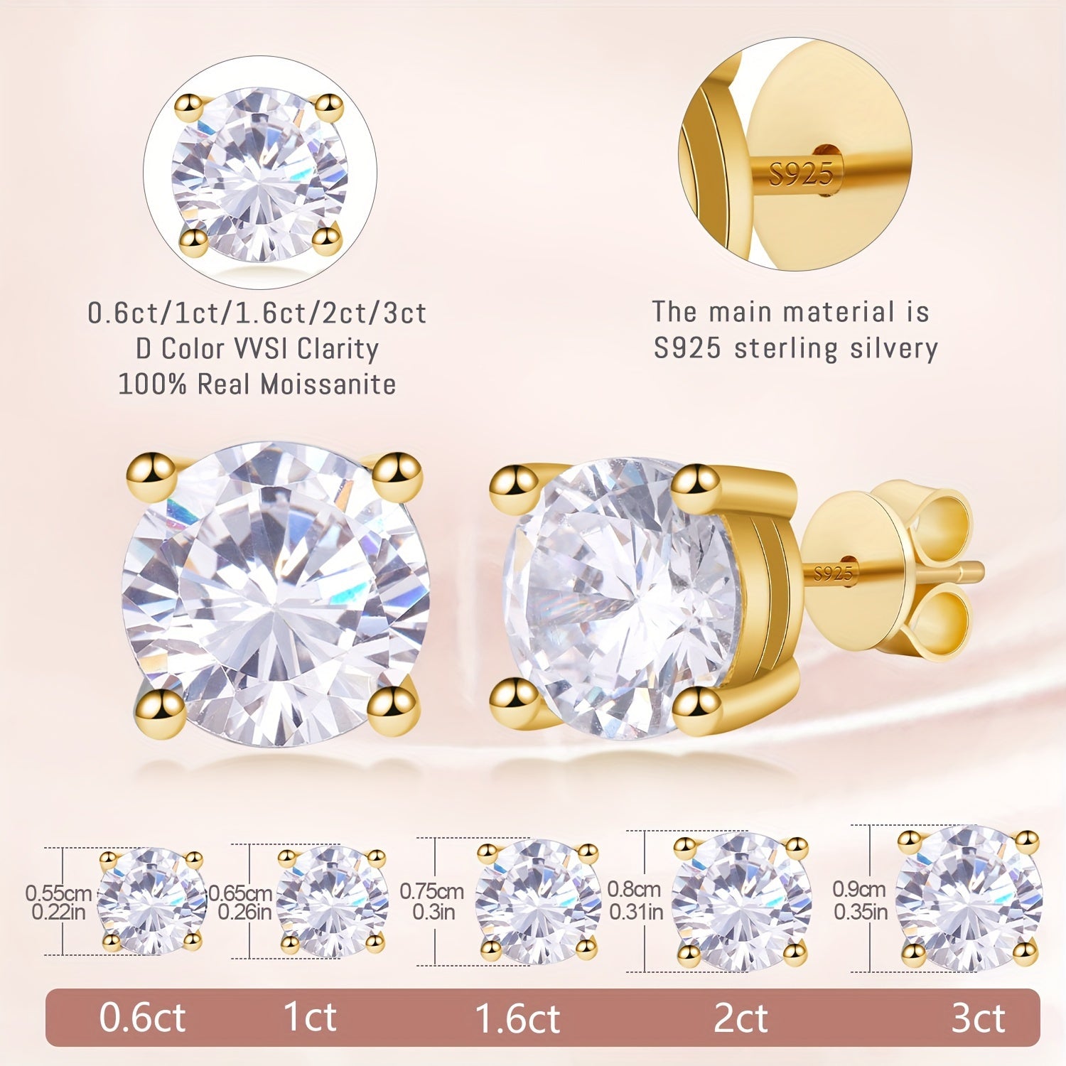 Moissanite Earrings, 4.2 Carat D Color VVS1 Flower Cut Diamond Moissanite Earrings, 925 Sterling Silvery Earrings, 18K White Gold Plated Fine Jewelry Earrings SS69