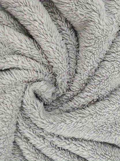 Plus Size - Women'S Plus Size Casual Teddy Hoodie with Cat Ears and Button Details | Long Sleeve, Asymmetrical Hem, Fall/Winter, Animal Print, Pullover Style