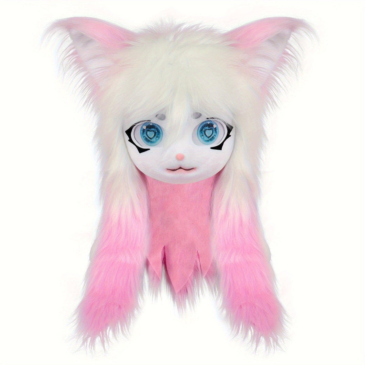 Animal Head Cat Fursuit Cut Mask Halloween Masquerade Cosplay Costume Props SS69 51.69 Pinkwhite