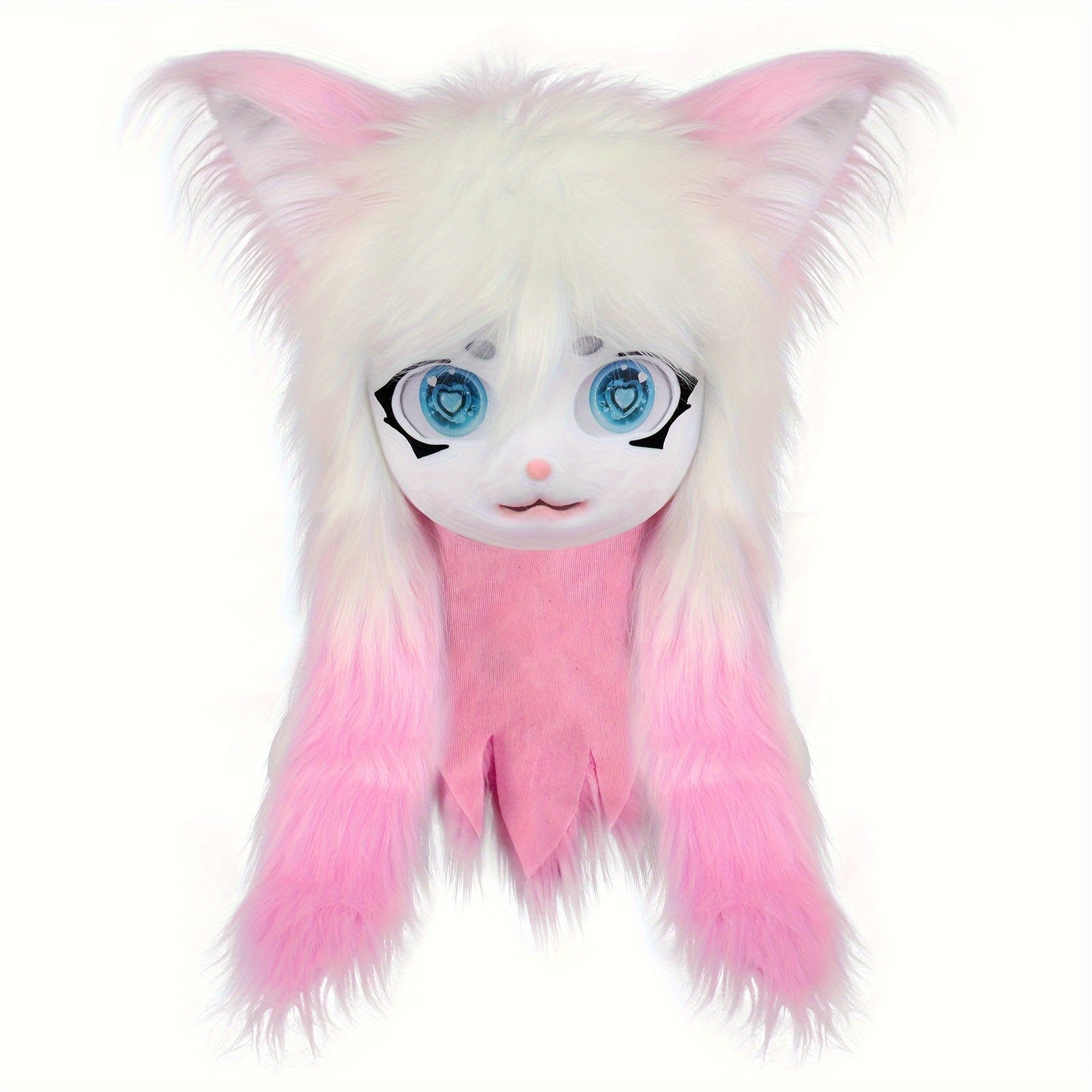 Animal Head Cat Fursuit Cut Mask Halloween Masquerade Cosplay Costume Props SS69 51.69 Pinkwhite