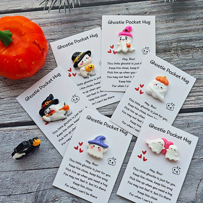 40pcs Halloween Cards with Pocket Hug - Cute Ghosts, Bats, Pumpkins - Spooky Cute Party Decorations, Birthday & Wedding Greeting Cards - Includes Hug Pocket for Easy Storage - Perfect for Halloween Party Favors, Gifts for Fam SS69