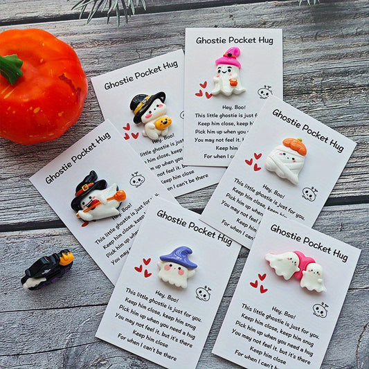 40pcs Halloween Cards with Pocket Hug - Cute Ghosts, Bats, Pumpkins - Spooky Cute Party Decorations, Birthday & Wedding Greeting Cards - Includes Hug Pocket for Easy Storage - Perfect for Halloween Party Favors, Gifts for Fam SS69