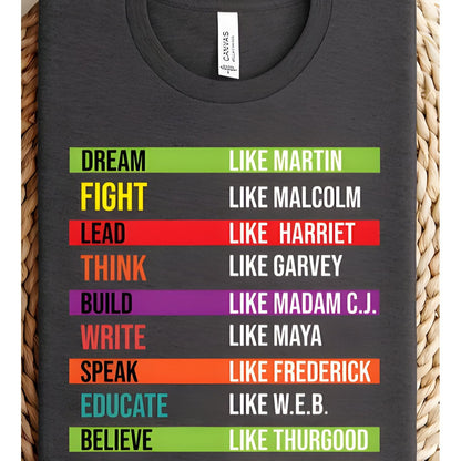 Black Leader Shirt, Black History, BLM Shirt, Dream Shirt like Martin, Incentive T-shirt like Obama, Black History Month Long Sleeve Shirt SS69 12.69 Black / XXL