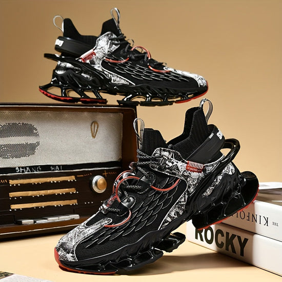 Men's Breathable Running Footwear with Ankle Support, Non-Slip Sturdy Design, Fashionable Athletic Sneakers in Green & Brown, Comfortable for Outdoor Activities, Cushioned for Enhanced Performance SS69