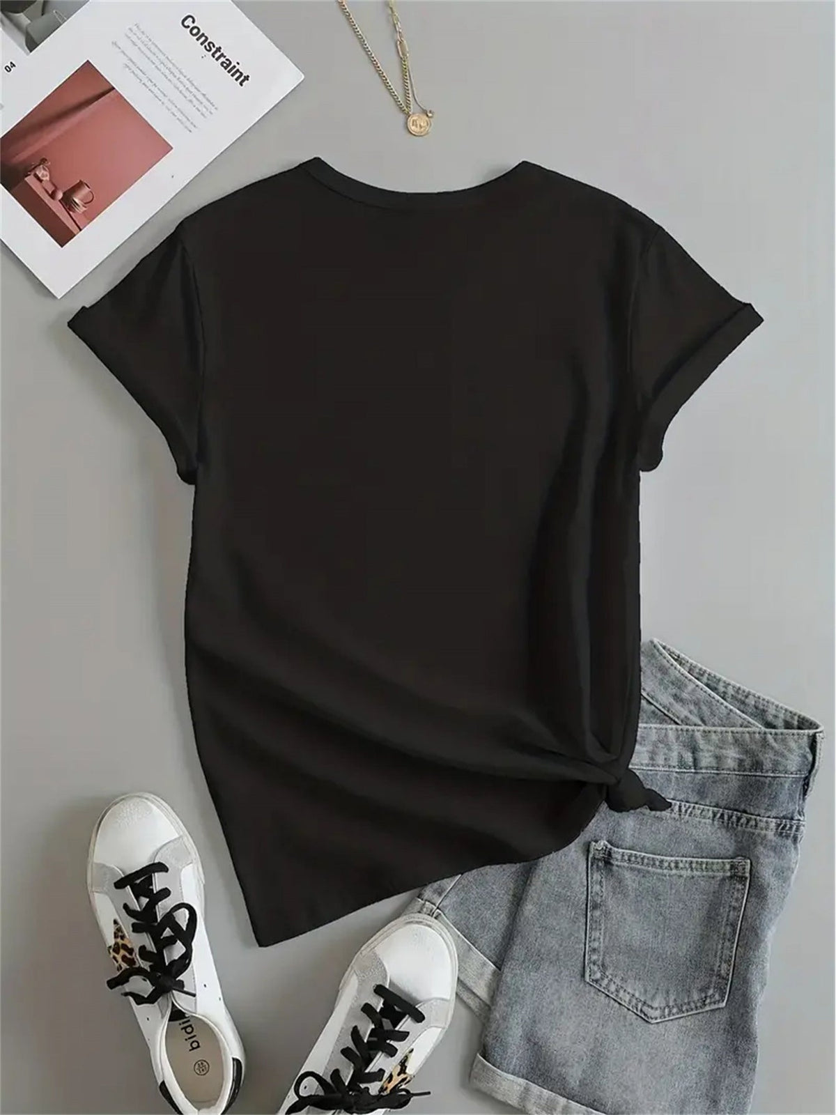 Black History Month T-Shirt - Inspirational Leaders Graphic Tee, Casual Crew Neck, Short Sleeve, 180g/㎡, Women's Educational Apparel SS69