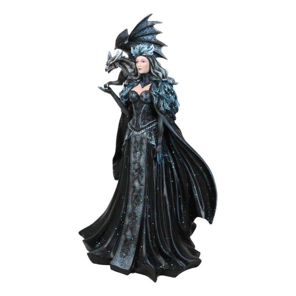 Large Gothic Black Dragon Witch Dark Queen Robe Statue - Black Friday Sale, Halloween Decor, Gothic Home Decoration, Dark Fantasy Witch Statue, Witchcraft Art, Gothic Dragon Decoration, Dark Queen Mini Statue, Fantasy Gothic SS69