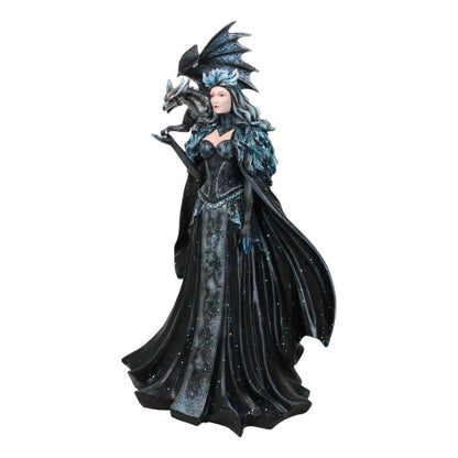 Large Gothic Black Dragon Witch Dark Queen Robe Statue - Black Friday Sale, Halloween Decor, Gothic Home Decoration, Dark Fantasy Witch Statue, Witchcraft Art, Gothic Dragon Decoration, Dark Queen Mini Statue, Fantasy Gothic SS69