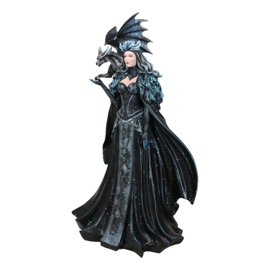 Large Gothic Black Dragon Witch Dark Queen Robe Statue - Black Friday Sale, Halloween Decor, Gothic Home Decoration, Dark Fantasy Witch Statue, Witchcraft Art, Gothic Dragon Decoration, Dark Queen Mini Statue, Fantasy Gothic SS69