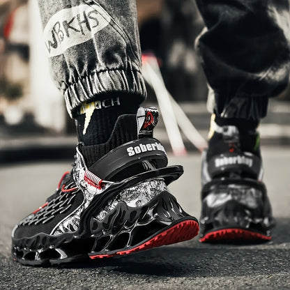 Men's Breathable Running Footwear with Ankle Support, Non-Slip Sturdy Design, Fashionable Athletic Sneakers in Green & Brown, Comfortable for Outdoor Activities, Cushioned for Enhanced Performance SS69