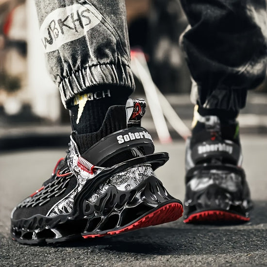 Men's Breathable Running Footwear with Ankle Support, Non-Slip Sturdy Design, Fashionable Athletic Sneakers in Green & Brown, Comfortable for Outdoor Activities, Cushioned for Enhanced Performance SS69