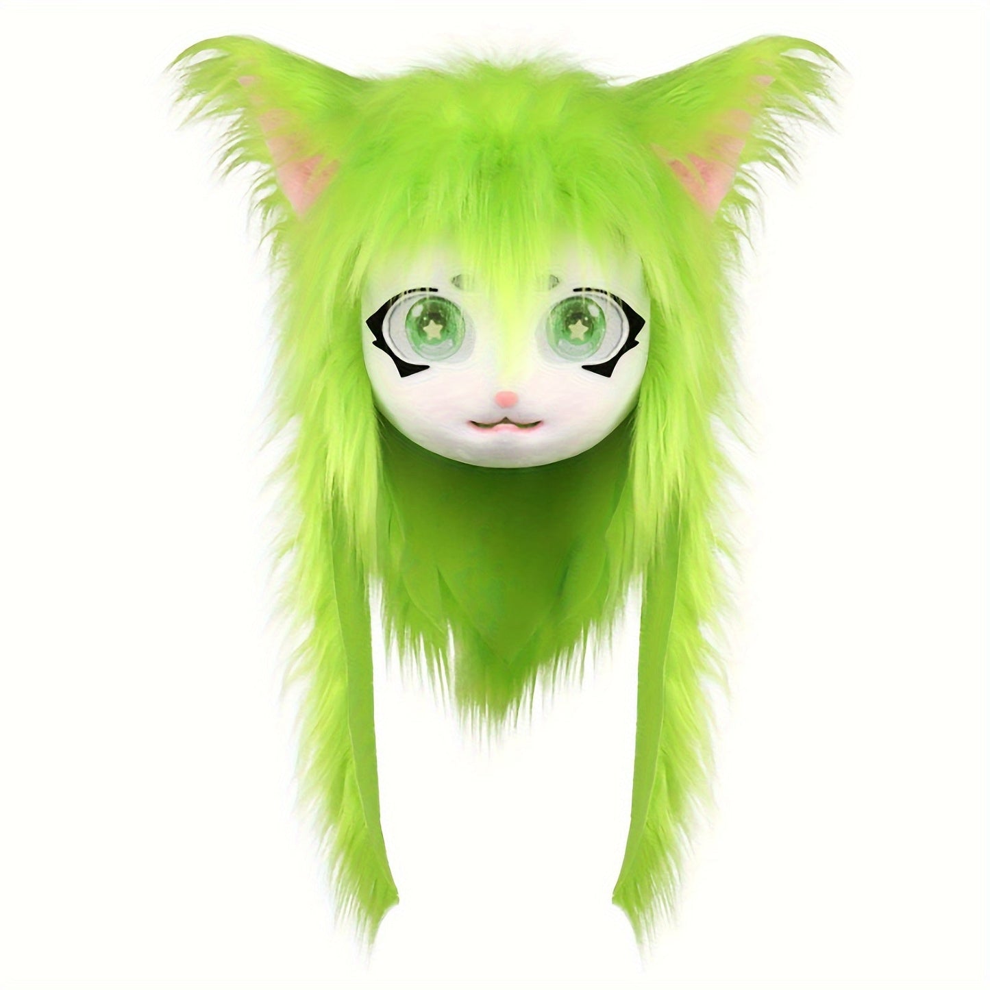 Animal Head Cat Fursuit Cut Mask Halloween Masquerade Cosplay Costume Props SS69 46.69 Green