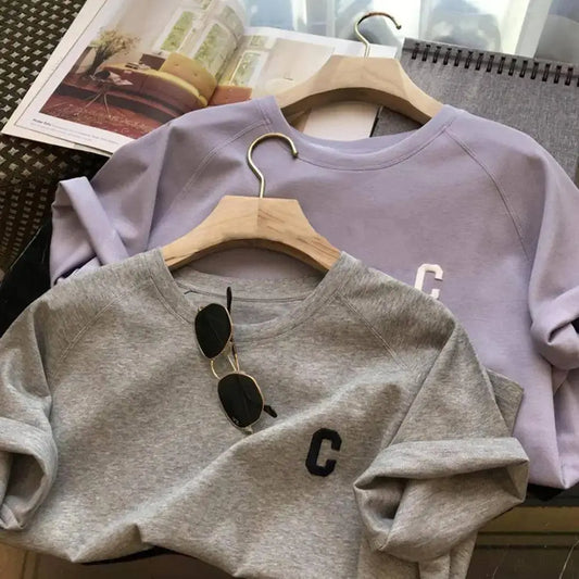 2Pcs Summer Women Tracksuit Soft Drawstring Elastic Waist Sport Clothes O Neck Letter Print T-shirt Lady Exercise Top Shorts Set SS69