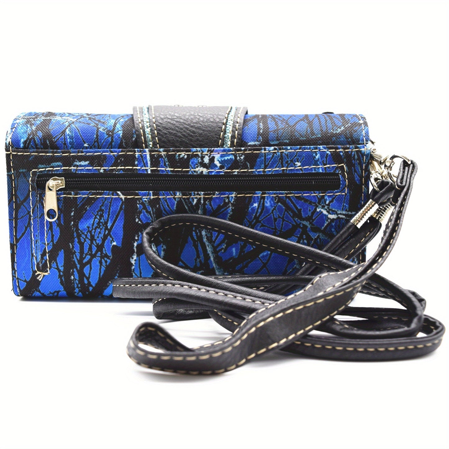 Camouflage Crown Buckle Western Style Purse Floral Shine Glow Country Handbag Women Shoulder Bag Crossbody Wallet Set SS69