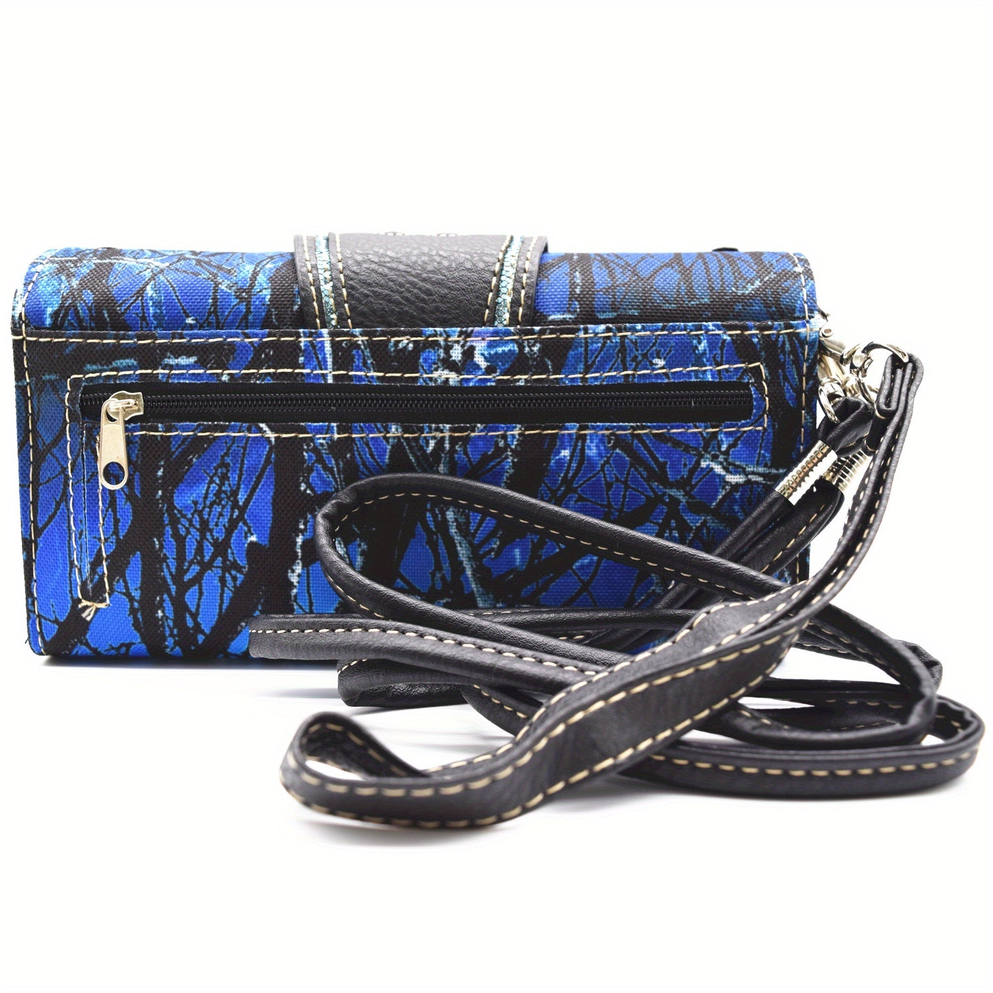 Camouflage Crown Buckle Western Style Purse Floral Shine Glow Country Handbag Women Shoulder Bag Crossbody Wallet Set SS69