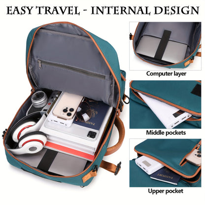 Large Capacity Laptop Backpack Compatible for 16-Inch Notebooks - Lightweight Soft Travel Hiking Bookbag with Adjustable Straps, Padded Back & Practical Pockets - Unisex Computer Backpack for, s, College ()