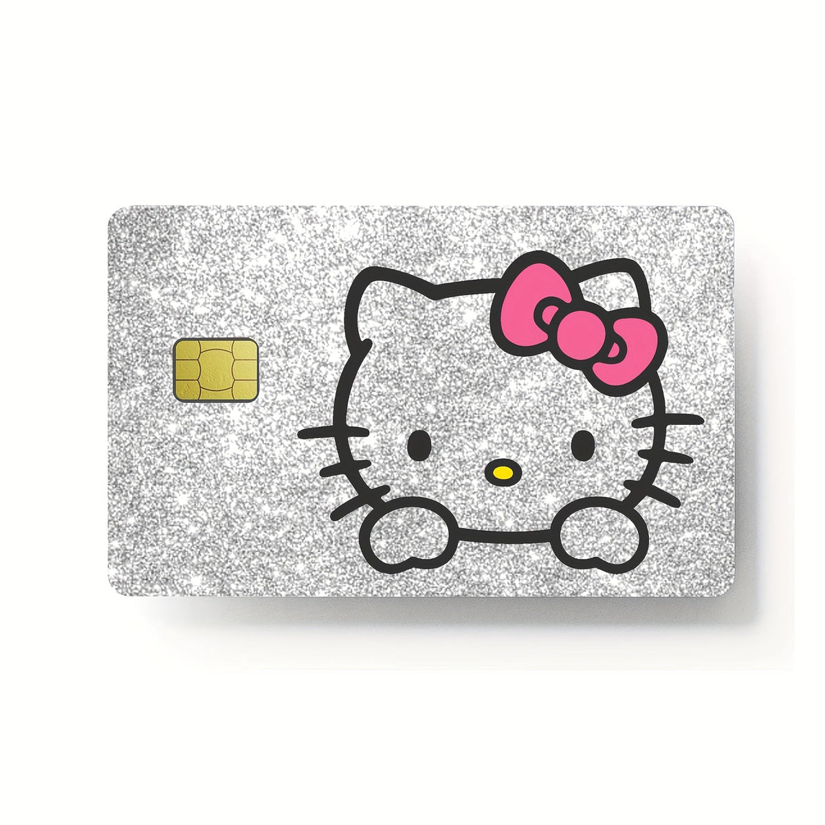 1 set of 2 HelloKitty credit card stickers, Silvery Laser self-adhesive black Kuromi PVC card stickers, bus card stickers, stored value card skin stickers SS69