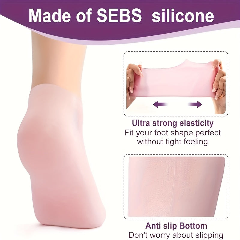[A Pair Silicone Socks] Silicone Moisturizing Socks | A Pair for Dry, Cracked Heels And Rough Skin, Suitable for Both Men And Women | Great Gift for Mother's Day, Christmas, Or Ramadan SS69