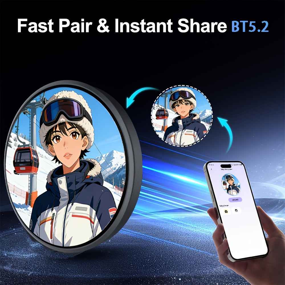 Creative Touch Screen Electronic Badges, Wearable Decorative Electronic Pins, Outdoor Decorative Badges, Content for Friend Search And Sharing, Matching Companions for Outdoor Socializing