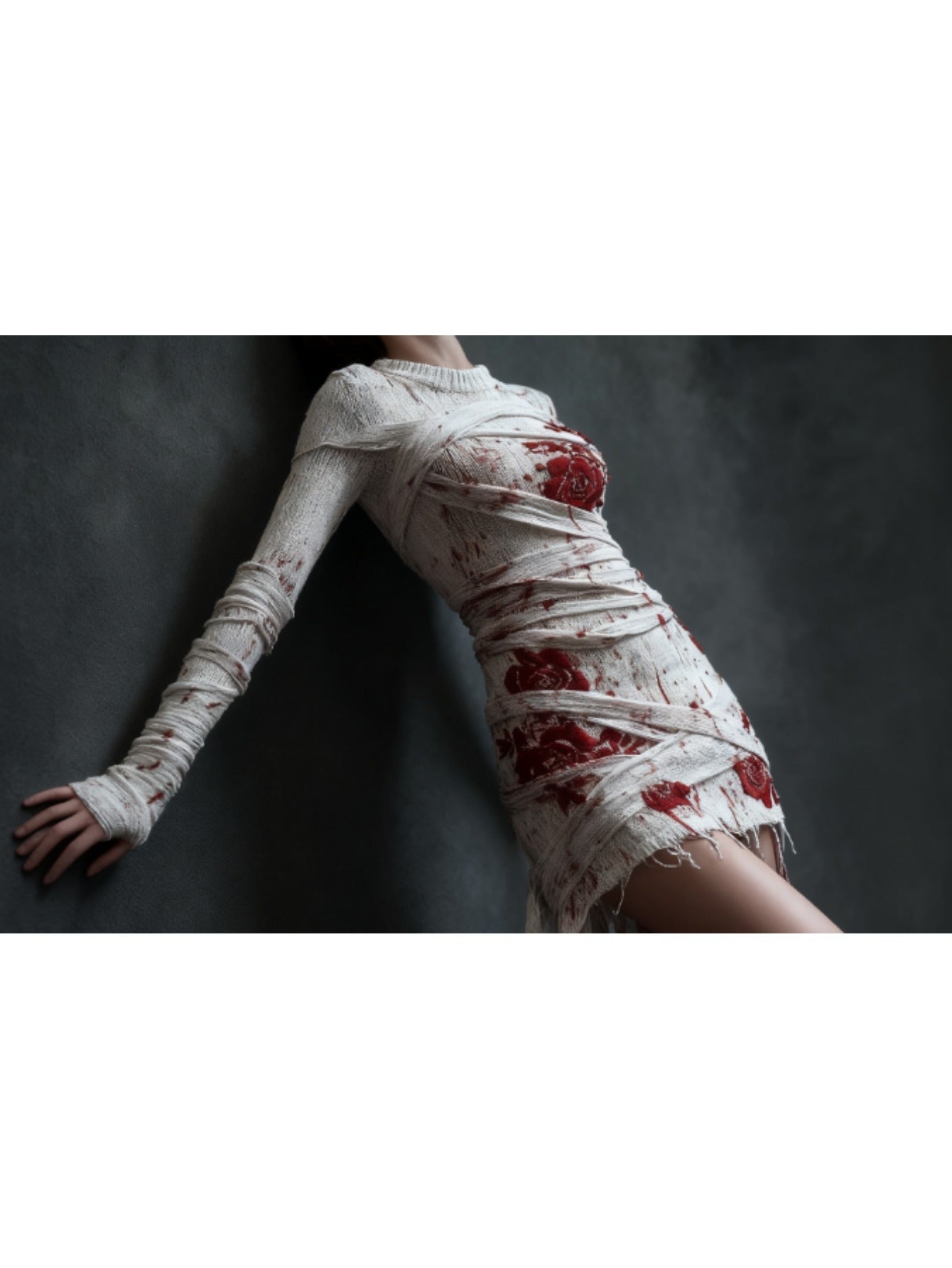 Women's Gothic Skeleton Print Sweater Dress - Form-Fitting Short Sleeve A-Line Dress with Round Neck, Hand Washable Costume Party Outfit for Halloween, Themed Events & Casual Wear (Skeleton Pattern) SS69