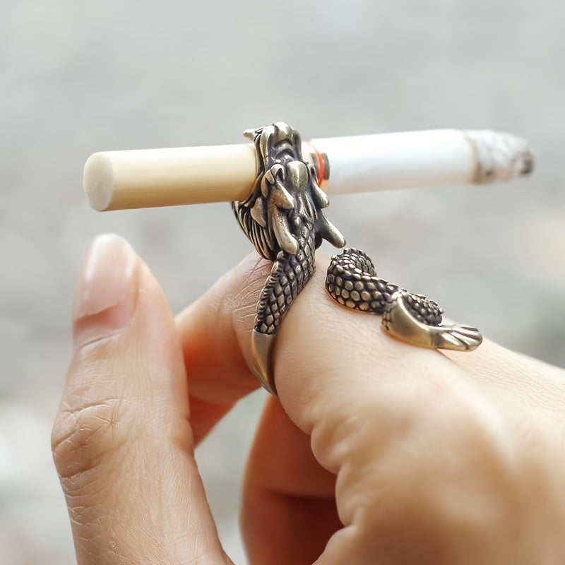 1 Stylish Dragon Design Cigarette Holder Ring - High Quality Metal, Unique Dragon Grip, Accessories for Smoking Lovers to Enhance Smoking SS69