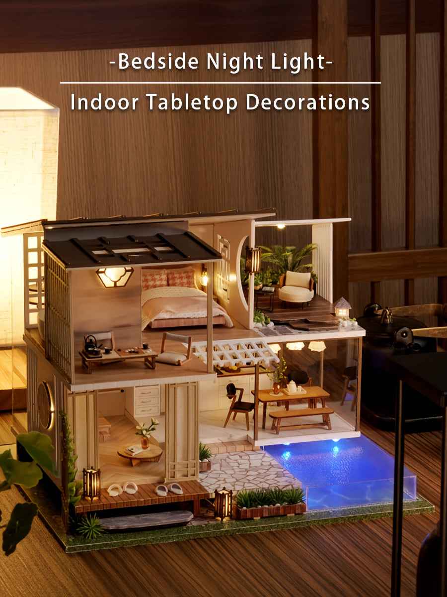 A Miniature Dollhouse Kit Featuring Furniture, a Wooden House Model Complete with a Dust Cover And a Music Box, Designed at a 1:24 Scale, Perfect As an Elegant Gift for Adult Friends Or Lovers on Their Birthday (Glue Not Incl