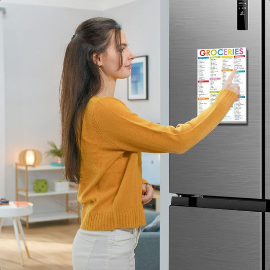 Quick Check Grocery List Tile Pad, Printed with 110 Common Foods, Suitable for Refrigerator, Household Blank Shopping Space. The Perfect Stationery Notebook SS69