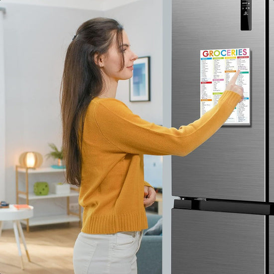 Quick Check Grocery List Tile Pad, Printed with 110 Common Foods, Suitable for Refrigerator, Household Blank Shopping Space. The Perfect Stationery Notebook SS69