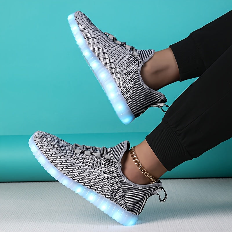 LED Light-Up Casual Sneakers - USB Rechargeable, Colorful Glowing Shoes for Men and Women, Breathable, Lightweight, Durable, All-Season Running Shoes, Casual Footwear | Vibrant Casual Shoes | Lightweight Footwear SS69