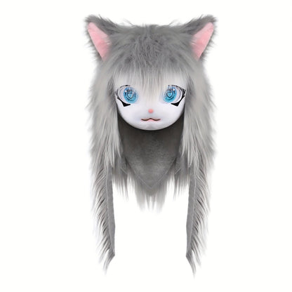 Animal Head Cat Fursuit Cut Mask Halloween Masquerade Cosplay Costume Props SS69