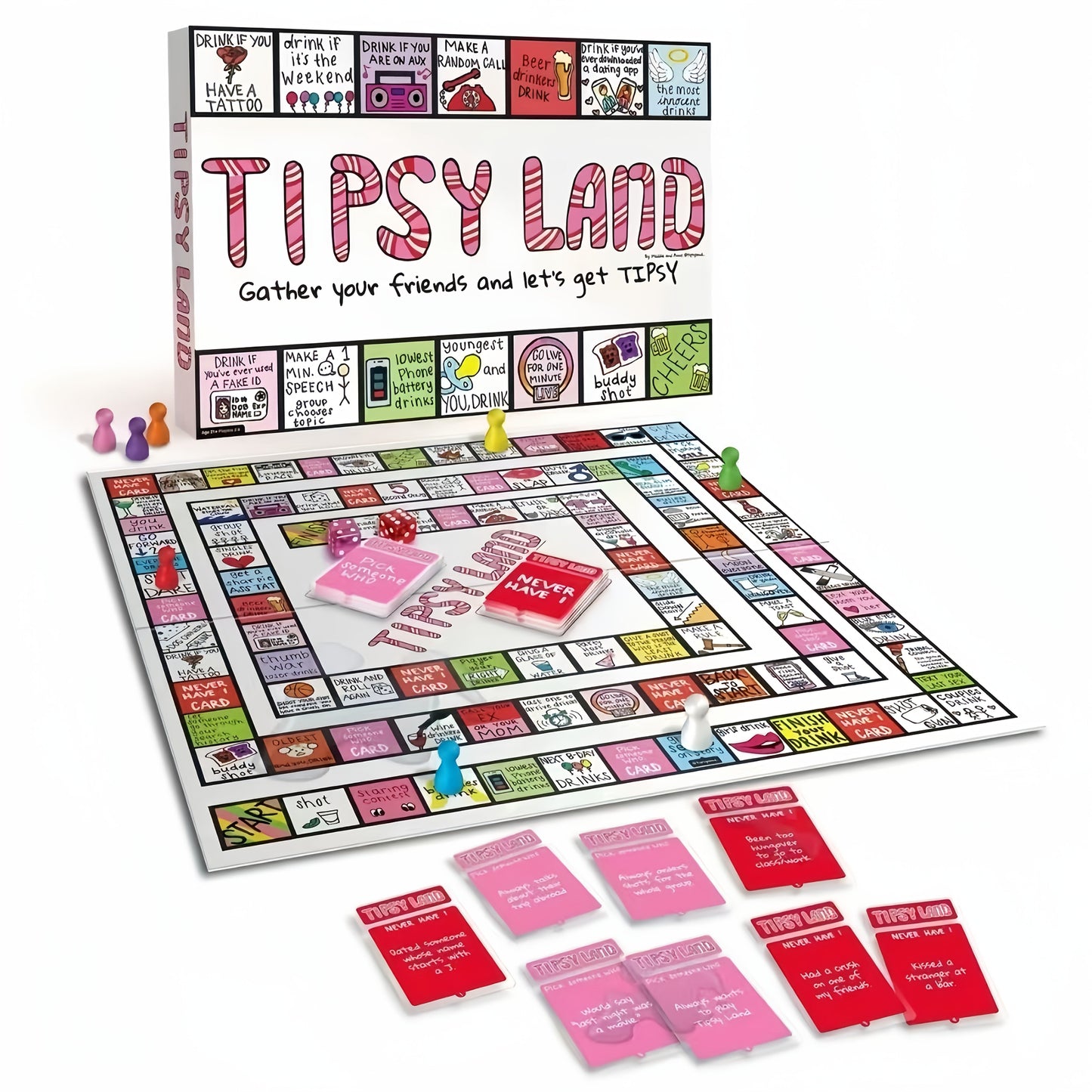 1pc Tispy Land Adult Party Game - 18+ Plastic Board Game for Singles, Girls' Nights & Holiday Celebrations (Christmas, Thanksgiving) - Fun Drinking Challenges & Interactive Activities SS69